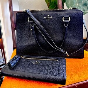 Kate Spade handbag and wallet black leather